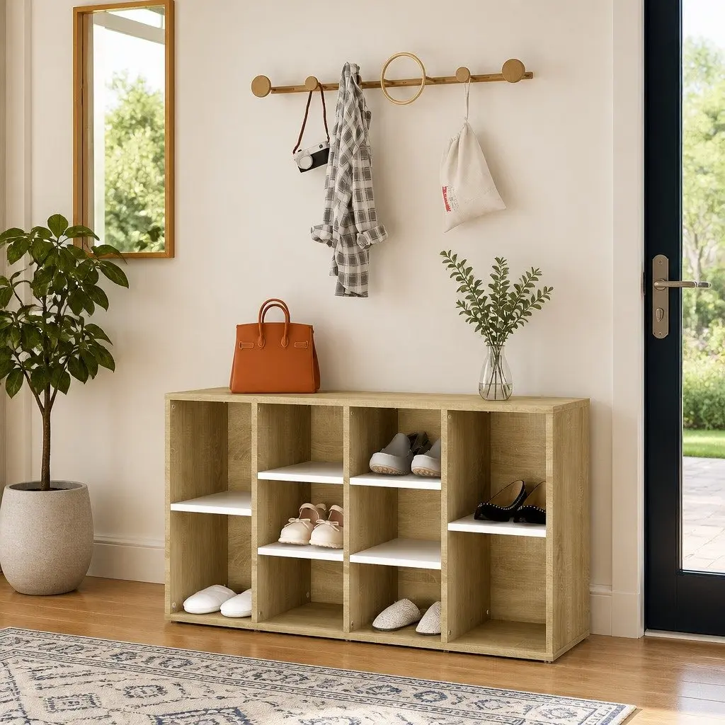 Shoe Bench Engineered Wood 103 x 30 x 55 cm Beige