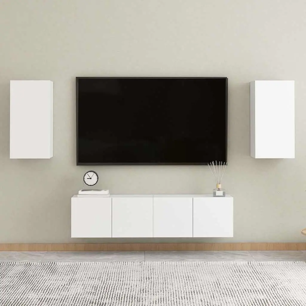 Wall-Mounted TV Cabinet with 2 Shelves