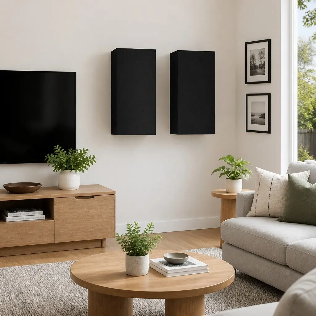 Wall-Mounted TV Cabinet Set in Black