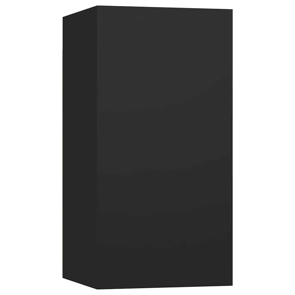 Wall-Mounted TV Cabinet Set in Black