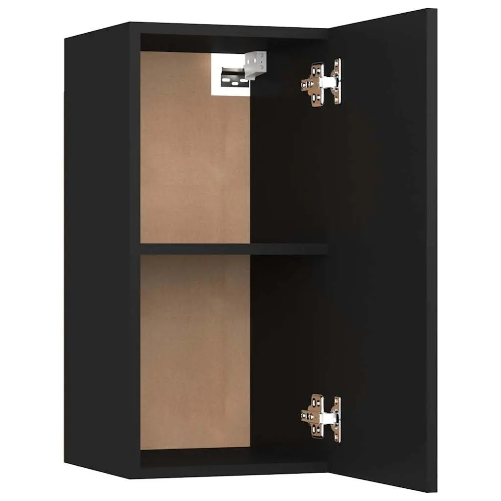 Wall-Mounted TV Cabinet Set in Black