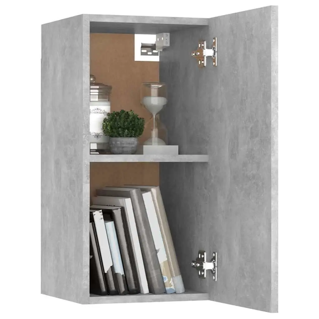 Wall-Mounted TV Cabinet Engineered Wood Grey 2 Shelves