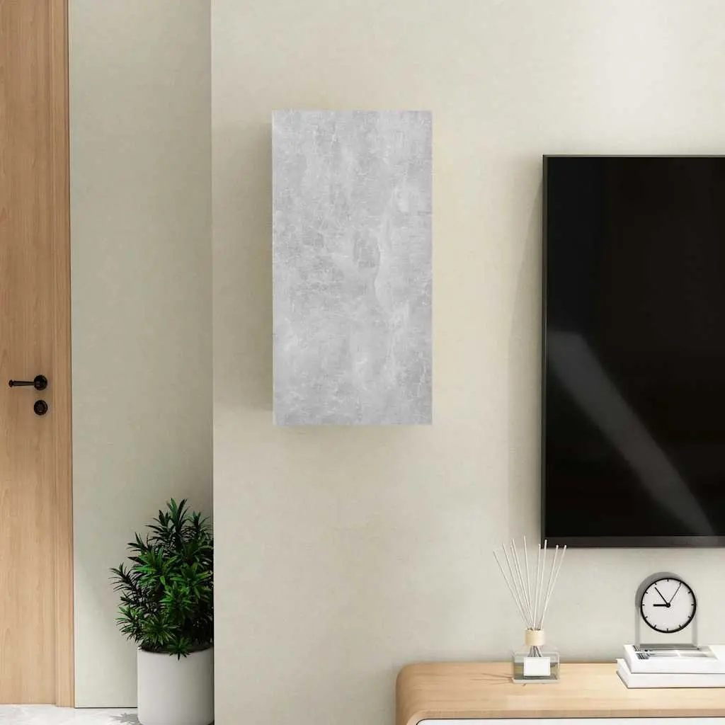 Wall-Mounted TV Cabinet Engineered Wood Grey 2 Shelves
