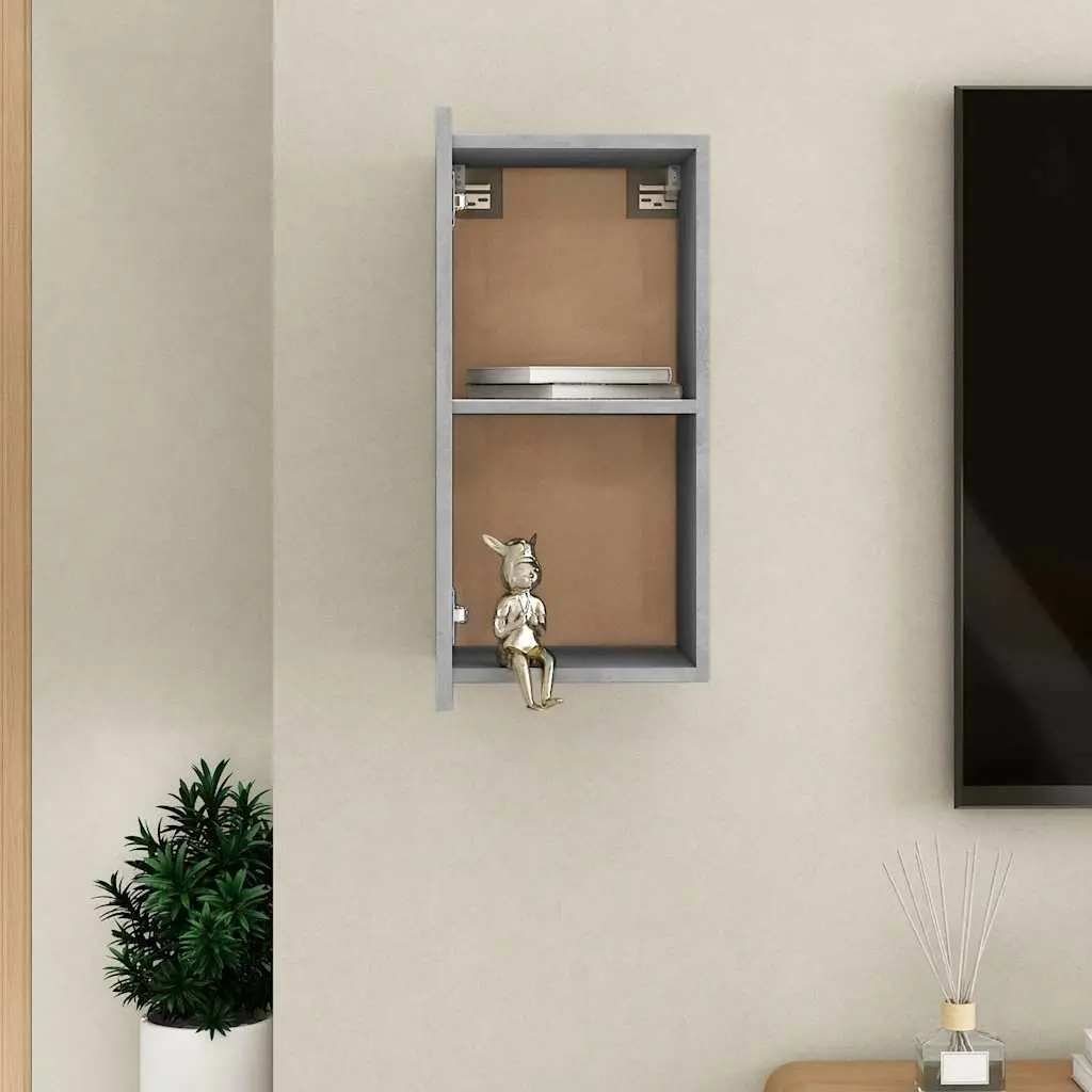 Wall-Mounted TV Cabinet Engineered Wood Grey 2 Shelves