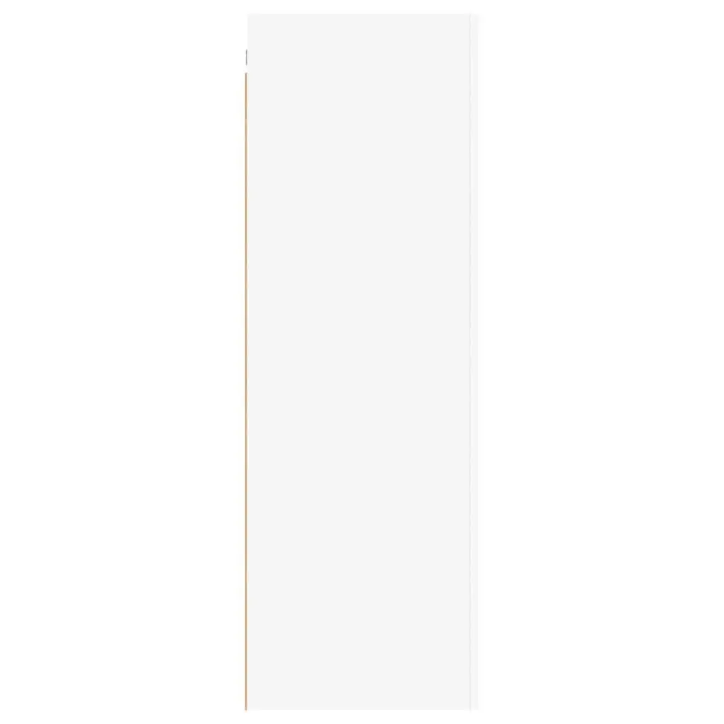 TV Cabinet Engineered Wood 30.5 x 30 x 90 cm White Wall-Mounted Living Room Storage Unit with 2 Shelves