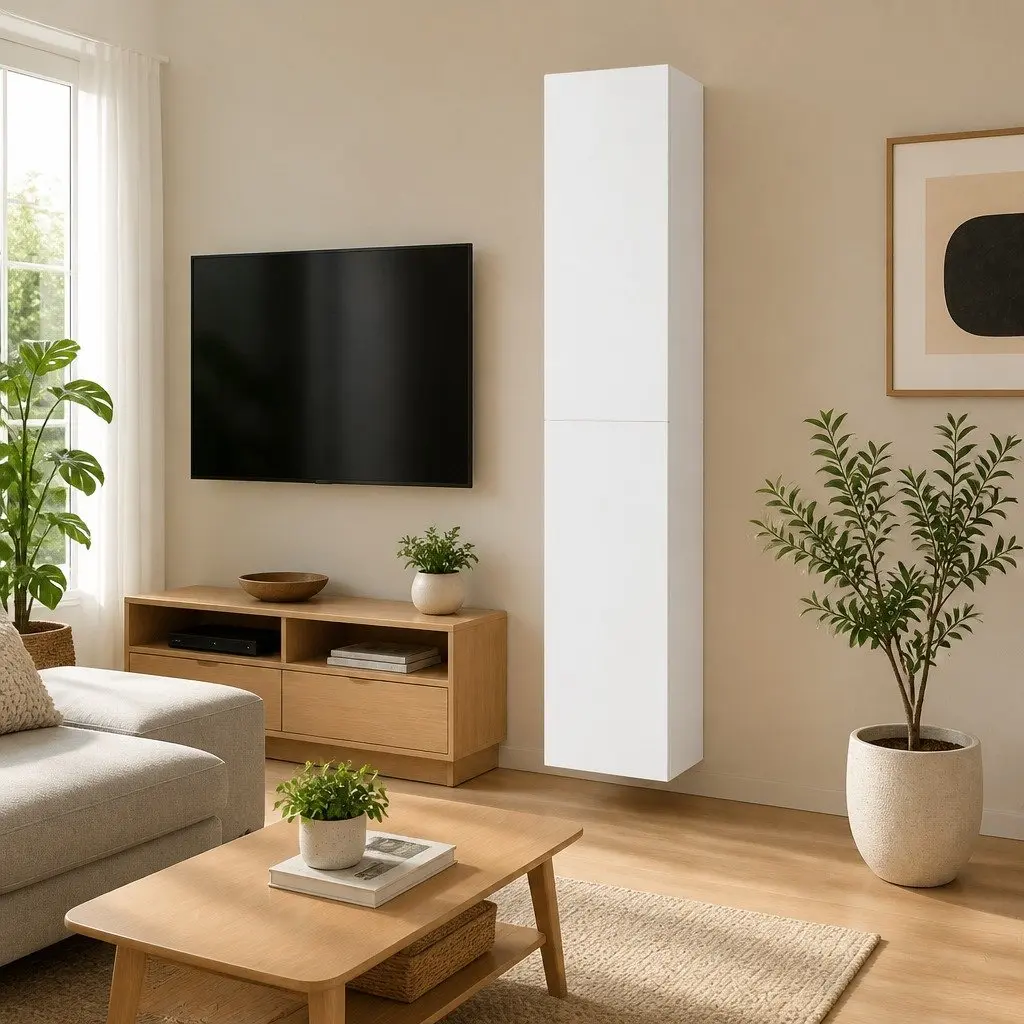 Wall-Mounted TV Cabinet Set with 2 Shelves