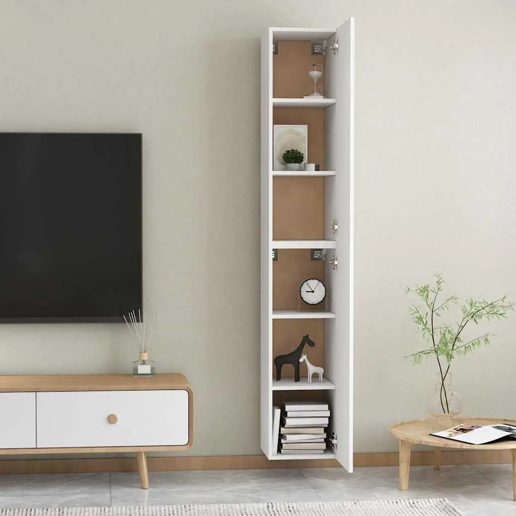 Wall-Mounted TV Cabinet Set with 2 Shelves