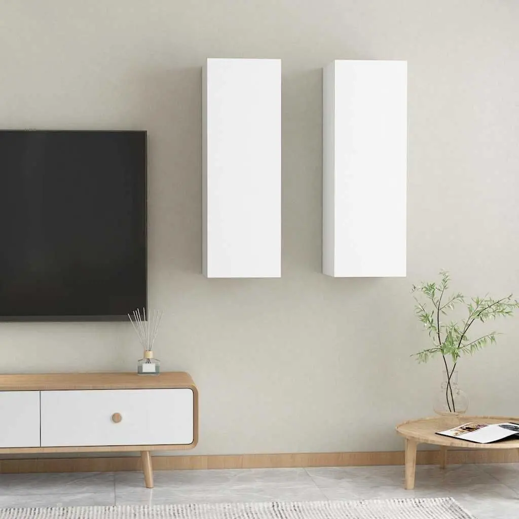Wall-Mounted TV Cabinet Set with 2 Shelves