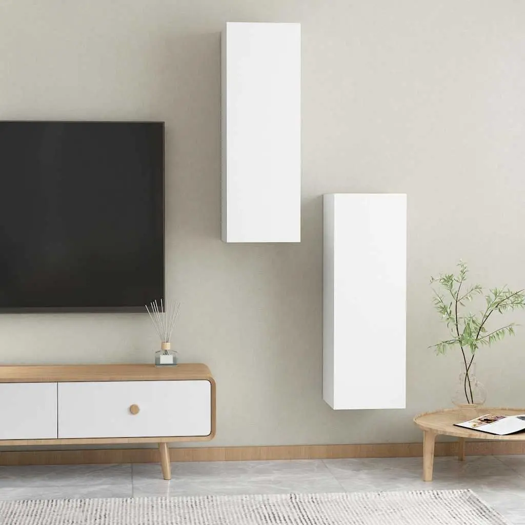 Wall-Mounted TV Cabinet Set with 2 Shelves