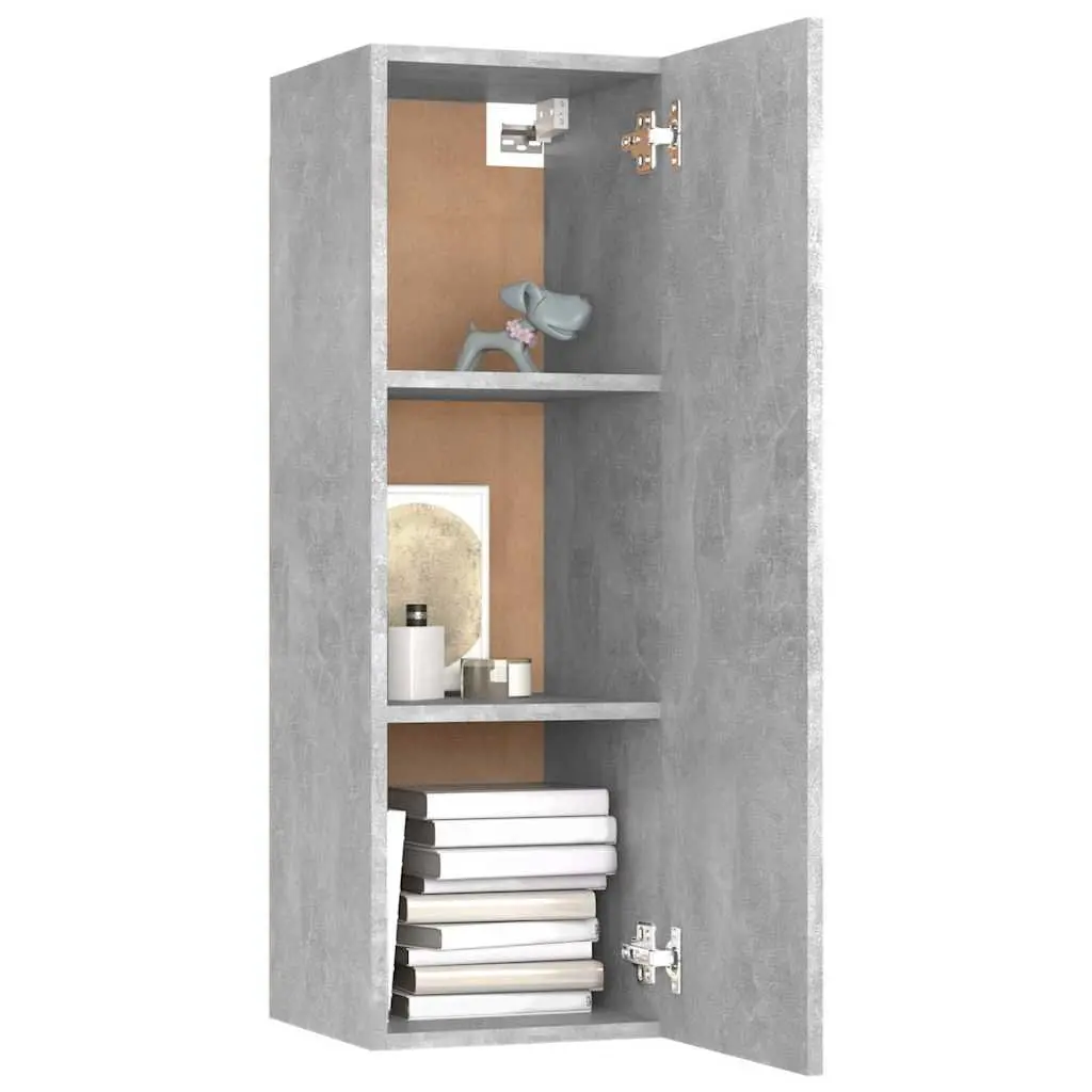Wall-Mounted TV Cabinet Set Engineered Wood 30.5 x 30 x 90 cm Concrete Grey