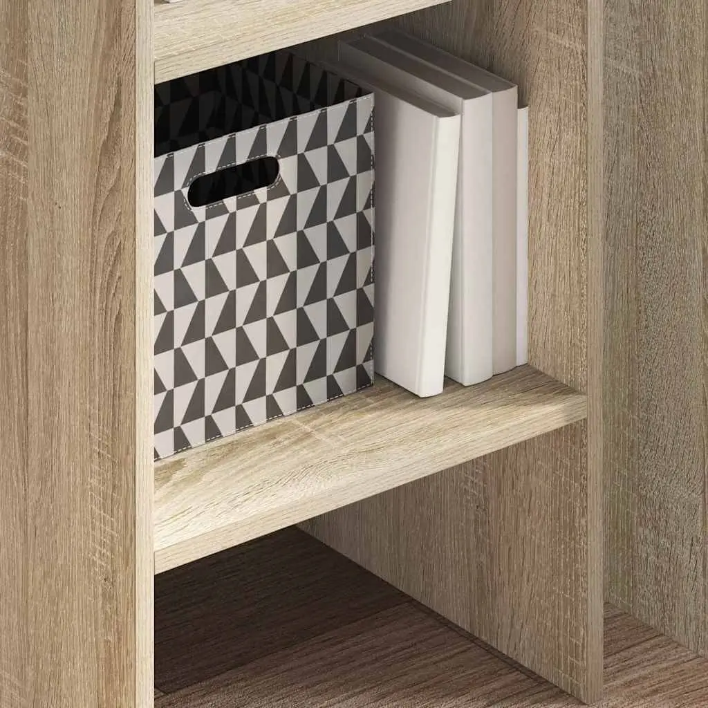 Sonoma Oak Book Cabinet with 5 Open Compartments
