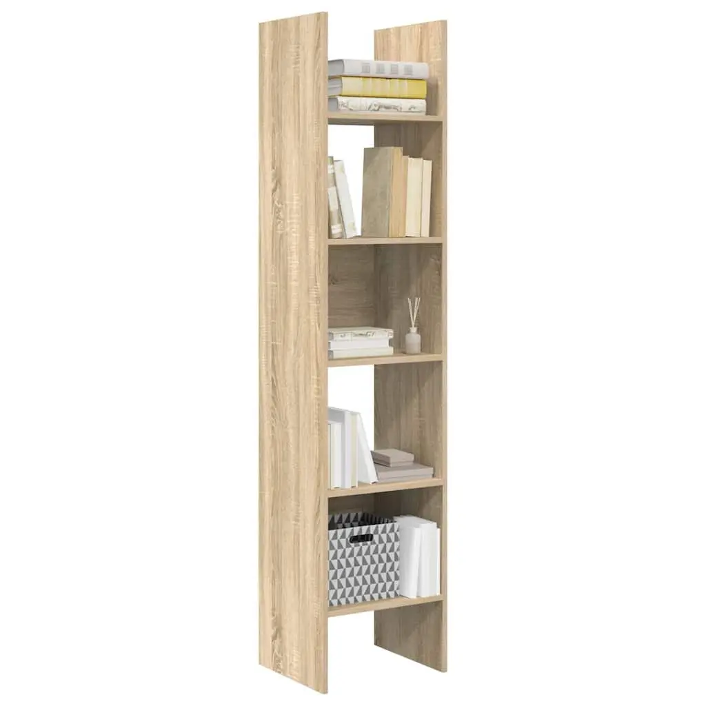 Sonoma Oak Book Cabinet with 5 Open Compartments
