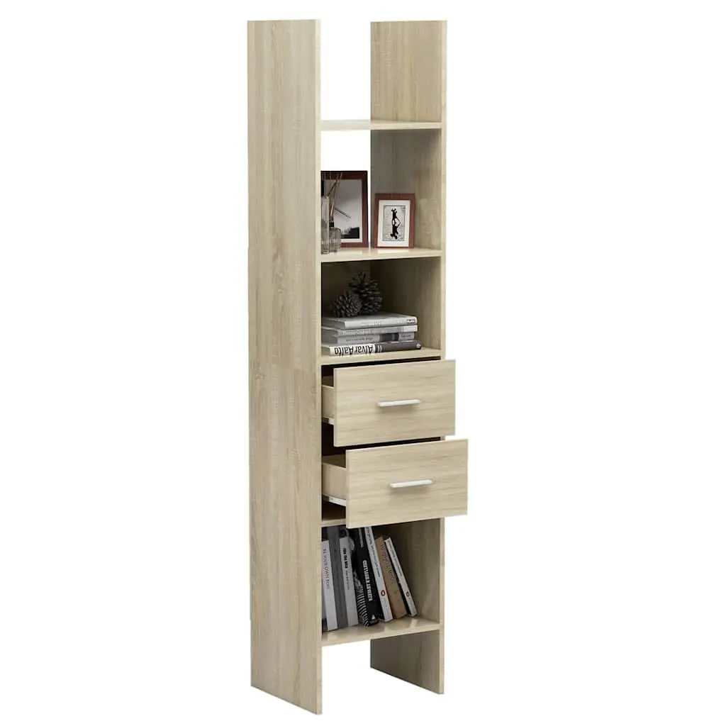 Engineered Wood Book Cabinet with Drawers