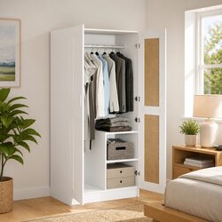 Durable White Wardrobe Cabinet for Clothes & Accessories