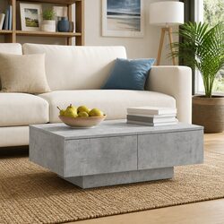 Grey Engineered Wood Coffee Table 90x60x31 cm