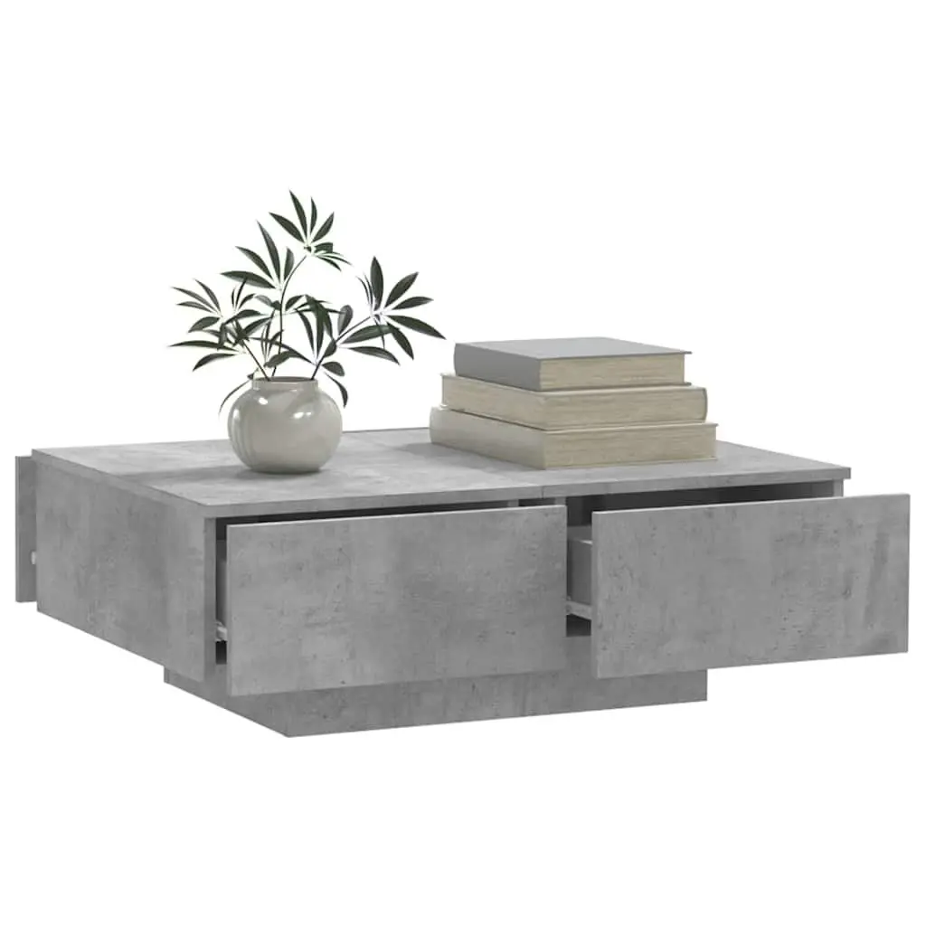 Grey Engineered Wood Coffee Table 90x60x31 cm