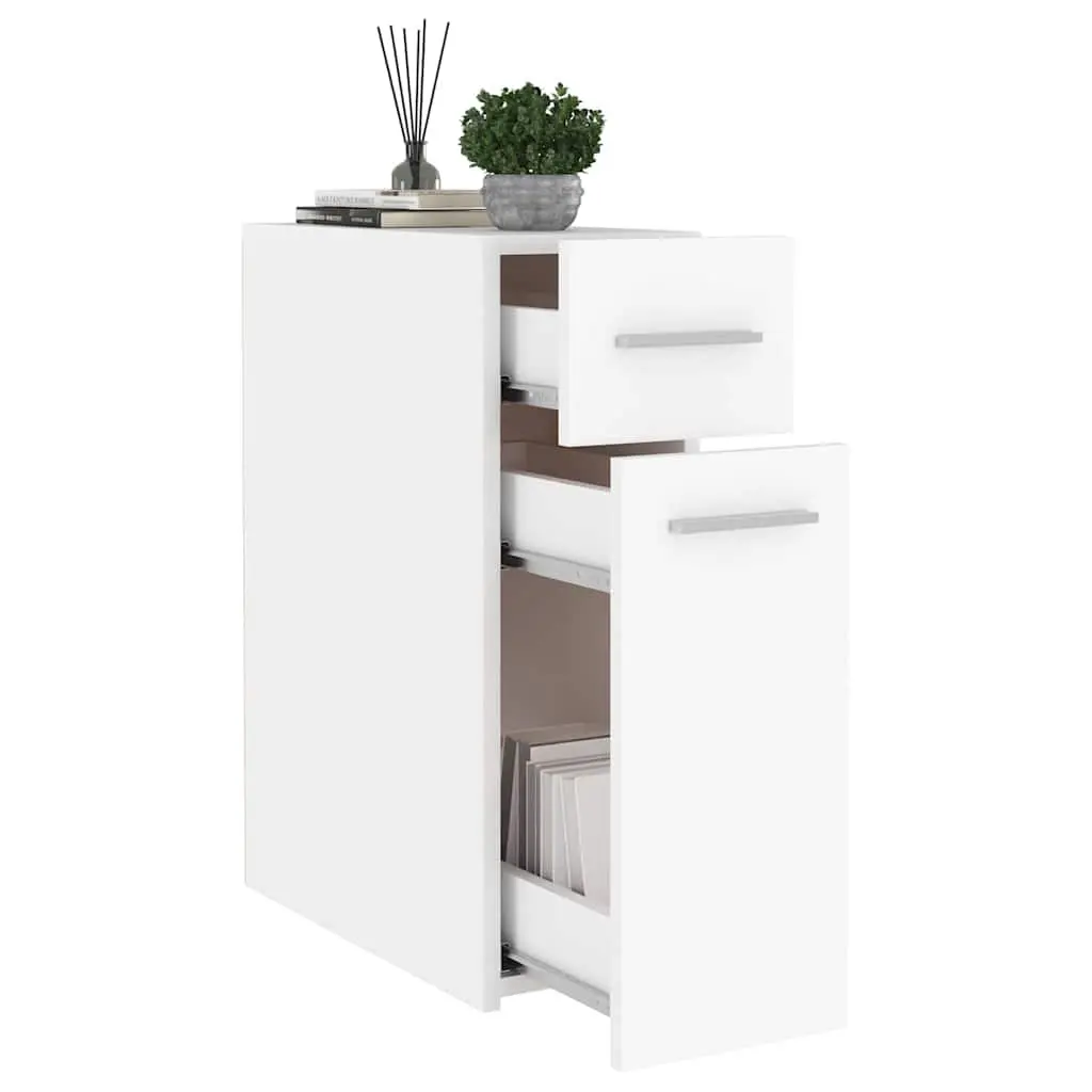 White Engineered Wood Storage Cabinet for Organised Spaces