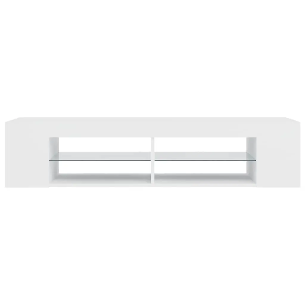 TV Cabinet RGB LED Lights Modern Storage White 135x39x30cm