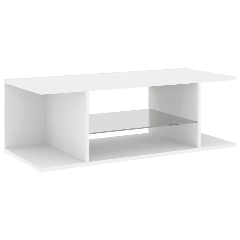 TV Cabinet RGB LED Lights White Modern Media Storage Unit 90 x 39 x 30 cm