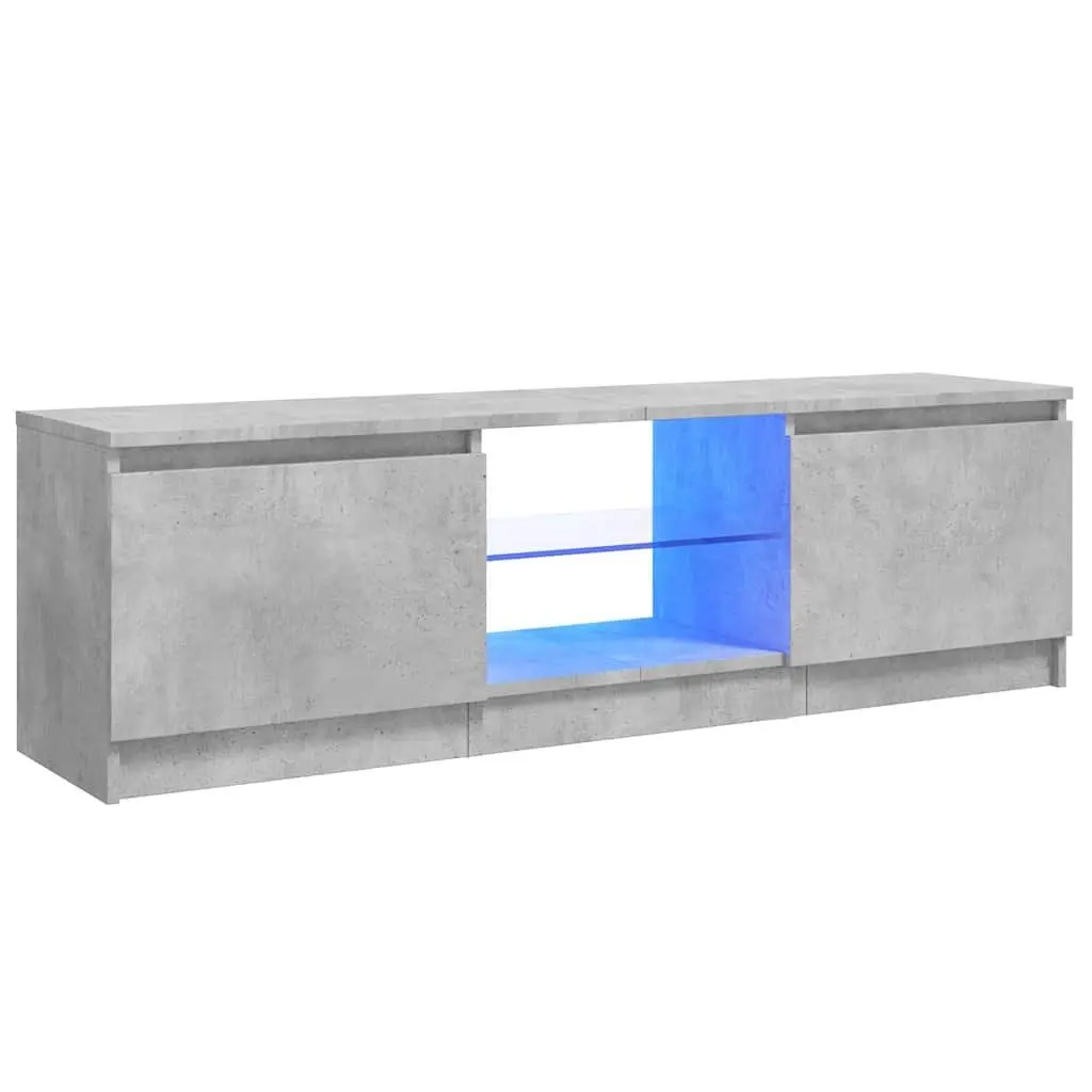 Grey Modern TV Cabinet with RGB LED Lighting