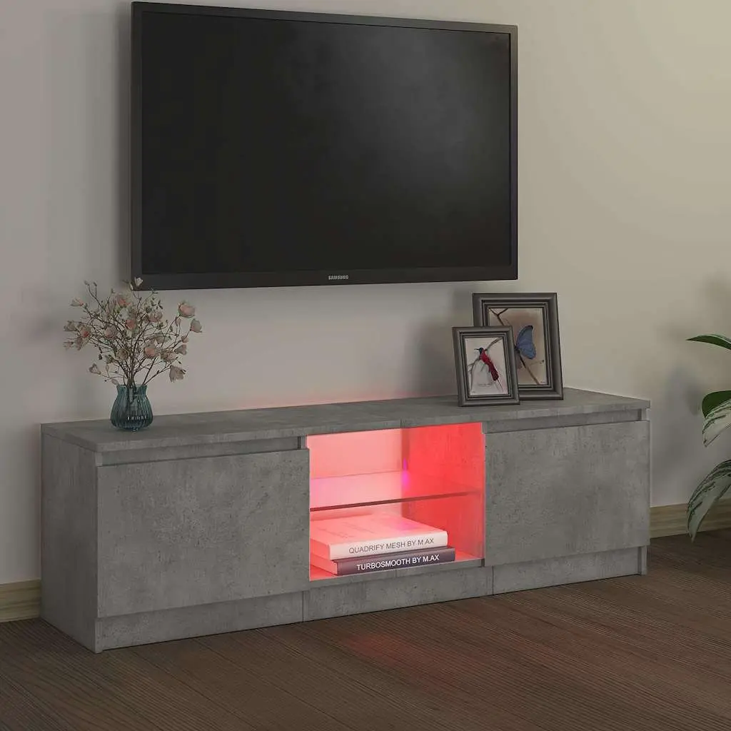 Grey Modern TV Cabinet with RGB LED Lighting