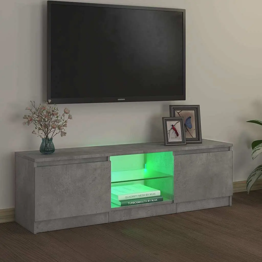 Grey Modern TV Cabinet with RGB LED Lighting