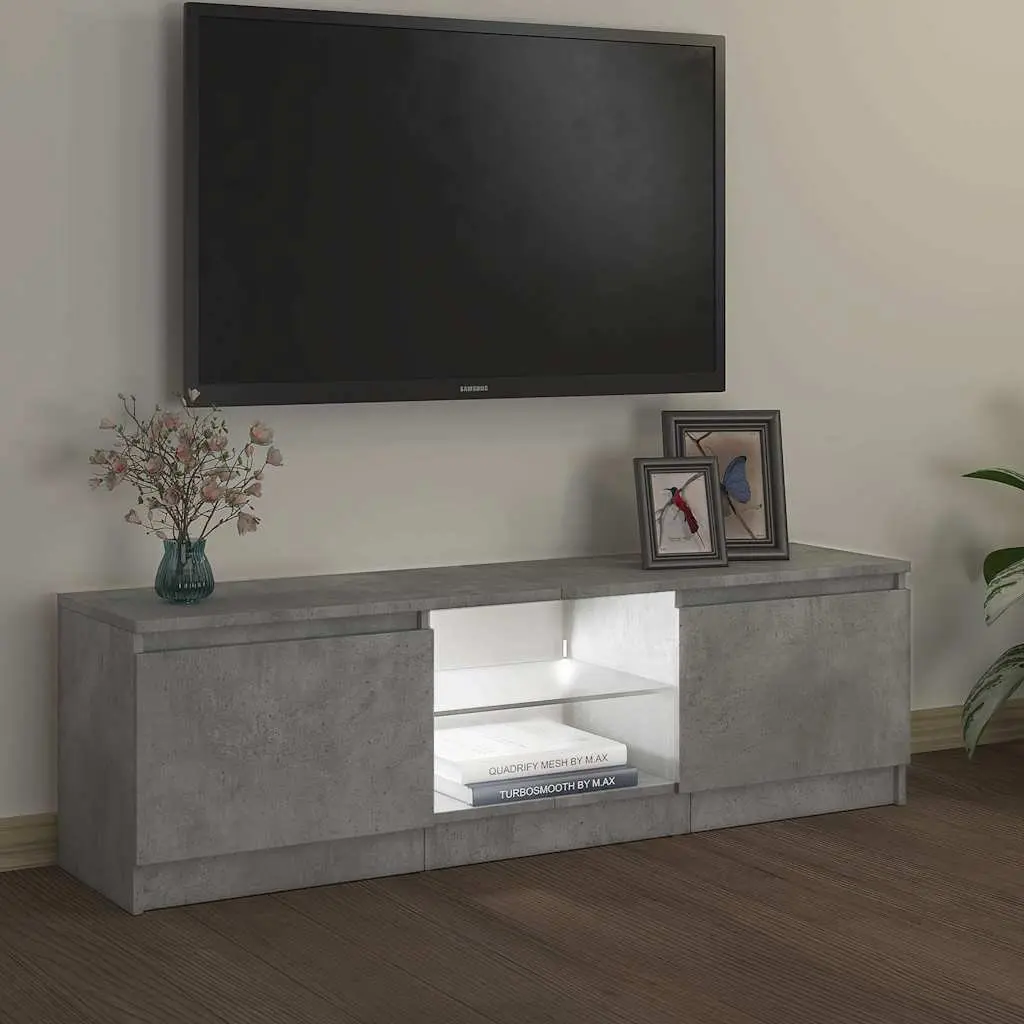 Grey Modern TV Cabinet with RGB LED Lighting