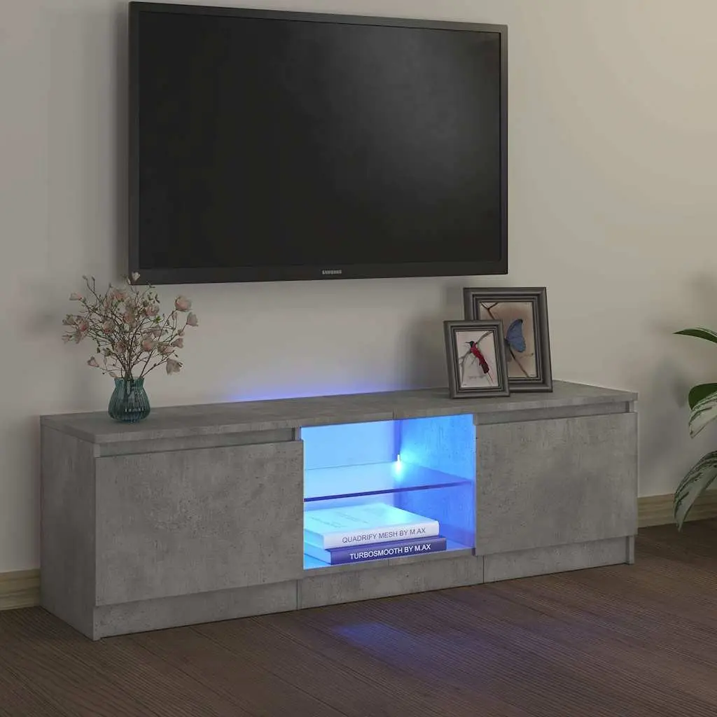 Grey Modern TV Cabinet with RGB LED Lighting