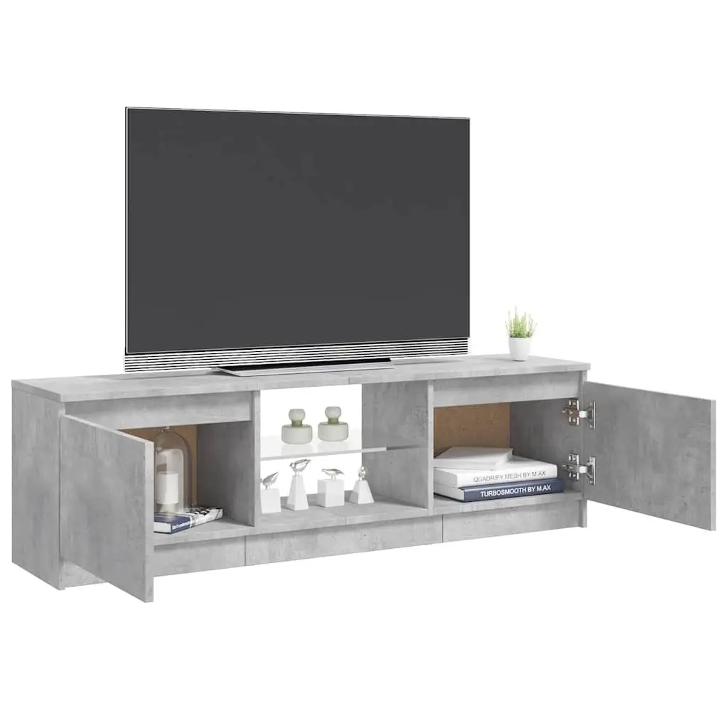 Grey Modern TV Cabinet with RGB LED Lighting