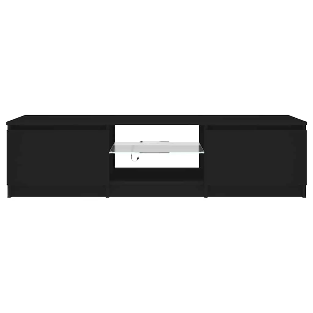 TV Cabinet Black RGB LED Lights 140x40x36cm Entertainment Unit Storage Organizer