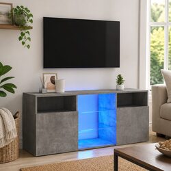 Grey Media Storage Unit with RGB LED Lights
