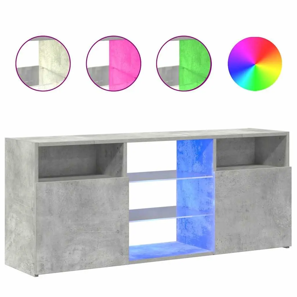 Grey Media Storage Unit with RGB LED Lights