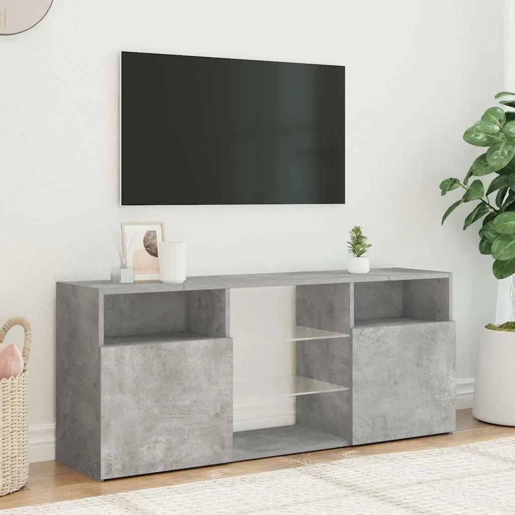 Grey Media Storage Unit with RGB LED Lights