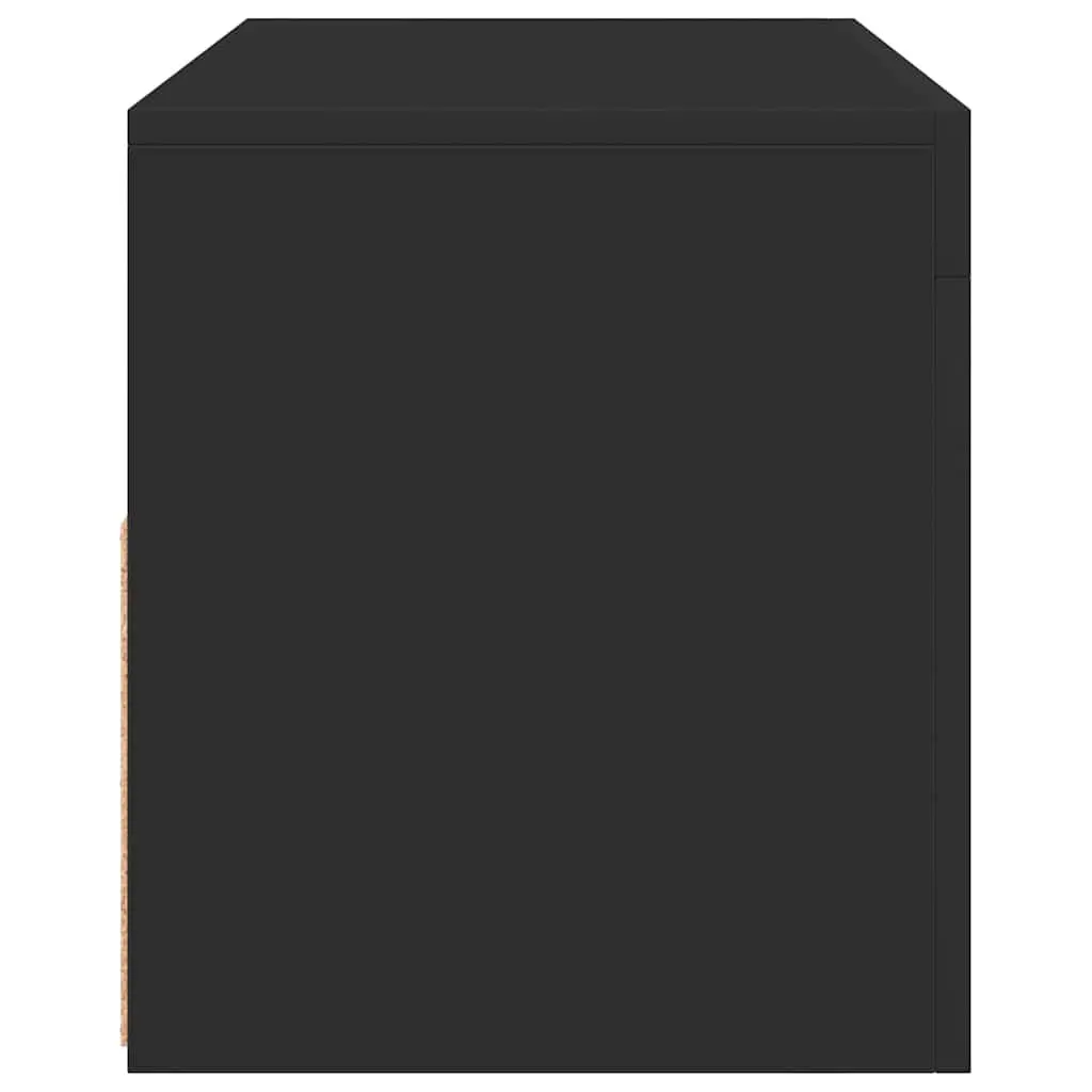 Black TV Cabinet with LED Lights and Storage