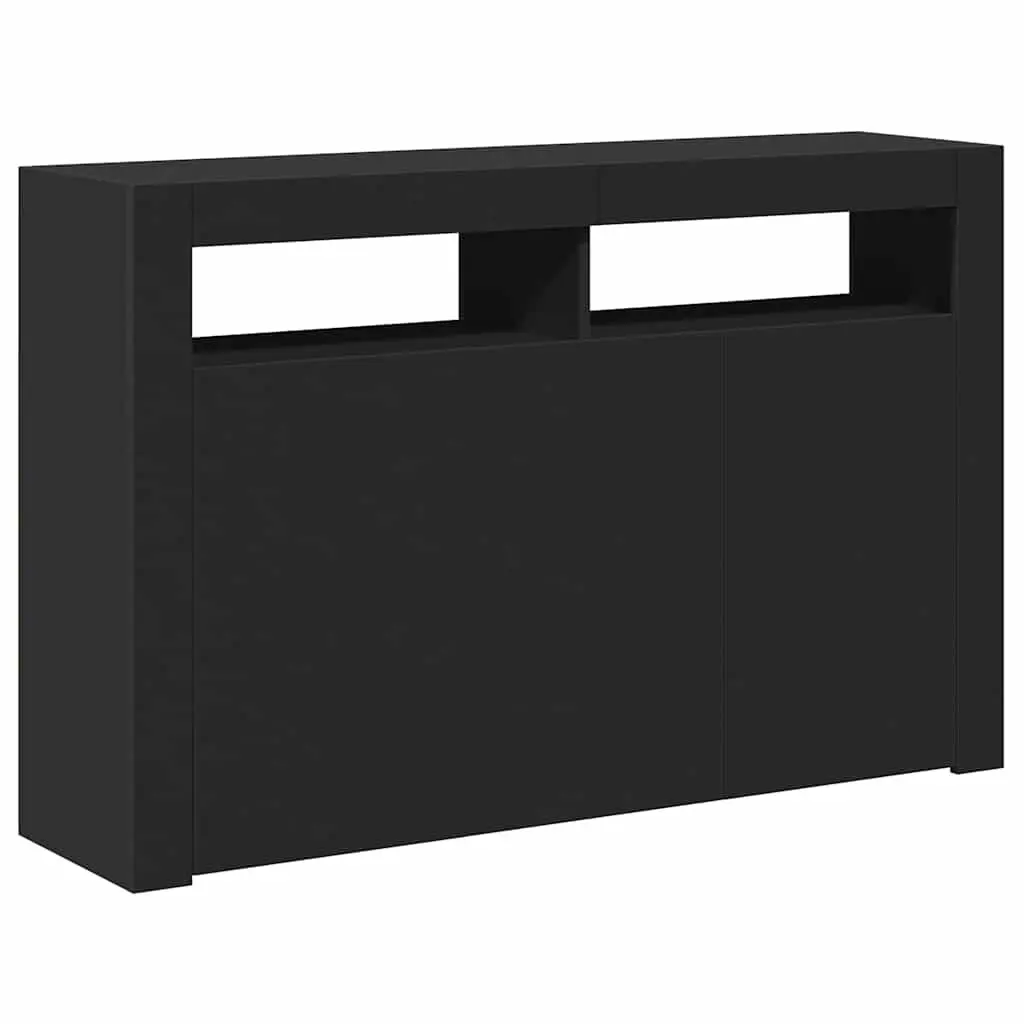 Sideboard Storage Cabinet Black RGB LED Lights 115.5x30x75 cm