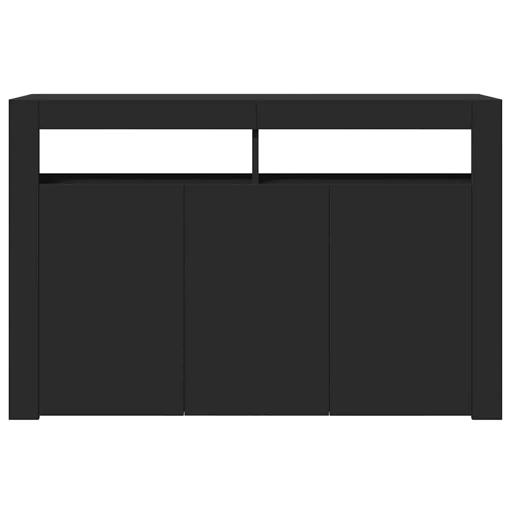 Sideboard Storage Cabinet Black RGB LED Lights 115.5x30x75 cm