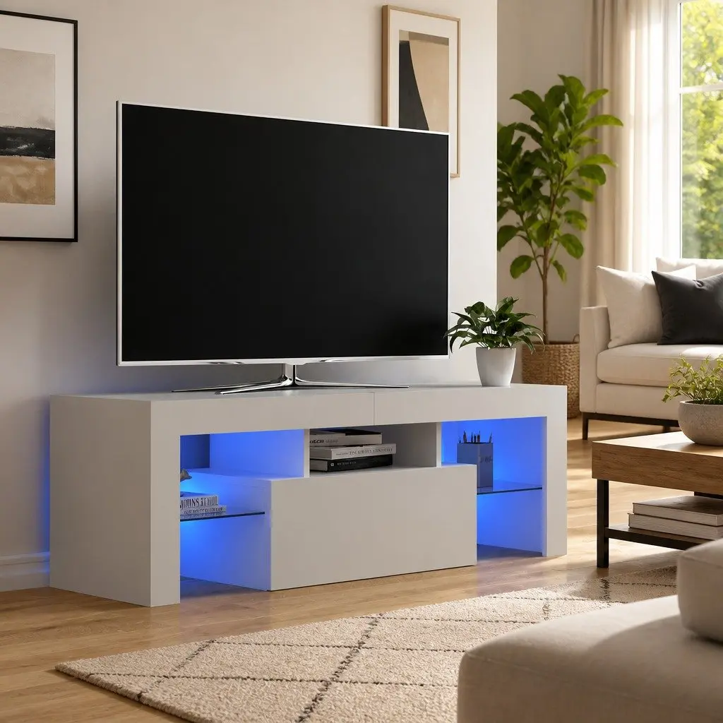 TV Cabinet with Adjustable RGB LED Lights