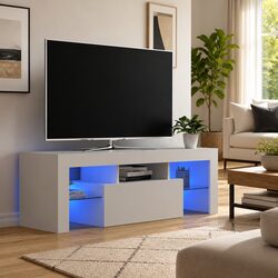 Sturdy Modern TV Cabinet with Adjustable RGB LED Lights