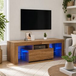 Stylish Sonoma Oak TV Cabinet with RGB LED Lighting