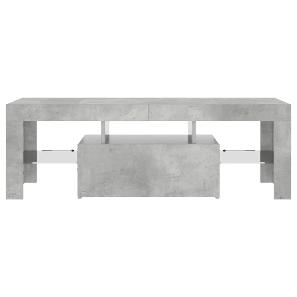 Grey Media Storage Unit LED Lights TV Cabinet Living Room Furniture 120L x 35W x 40H cm