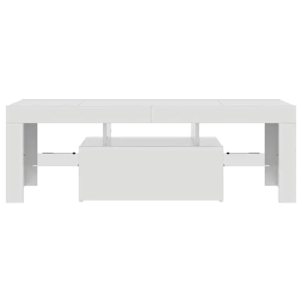 TV Cabinet High Gloss White 120 x 35 x 40 cm with RGB LED Lights Modern Media Stand Storage Unit