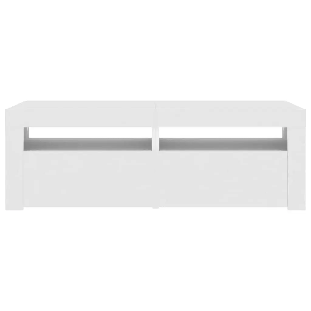White TV Cabinet with RGB LED Lighting 120x35x40cm