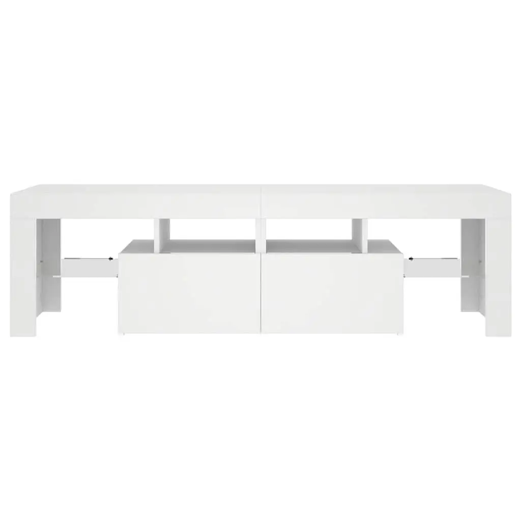 TV Cabinet Engineered Wood 140cm White with RGB LED Lights