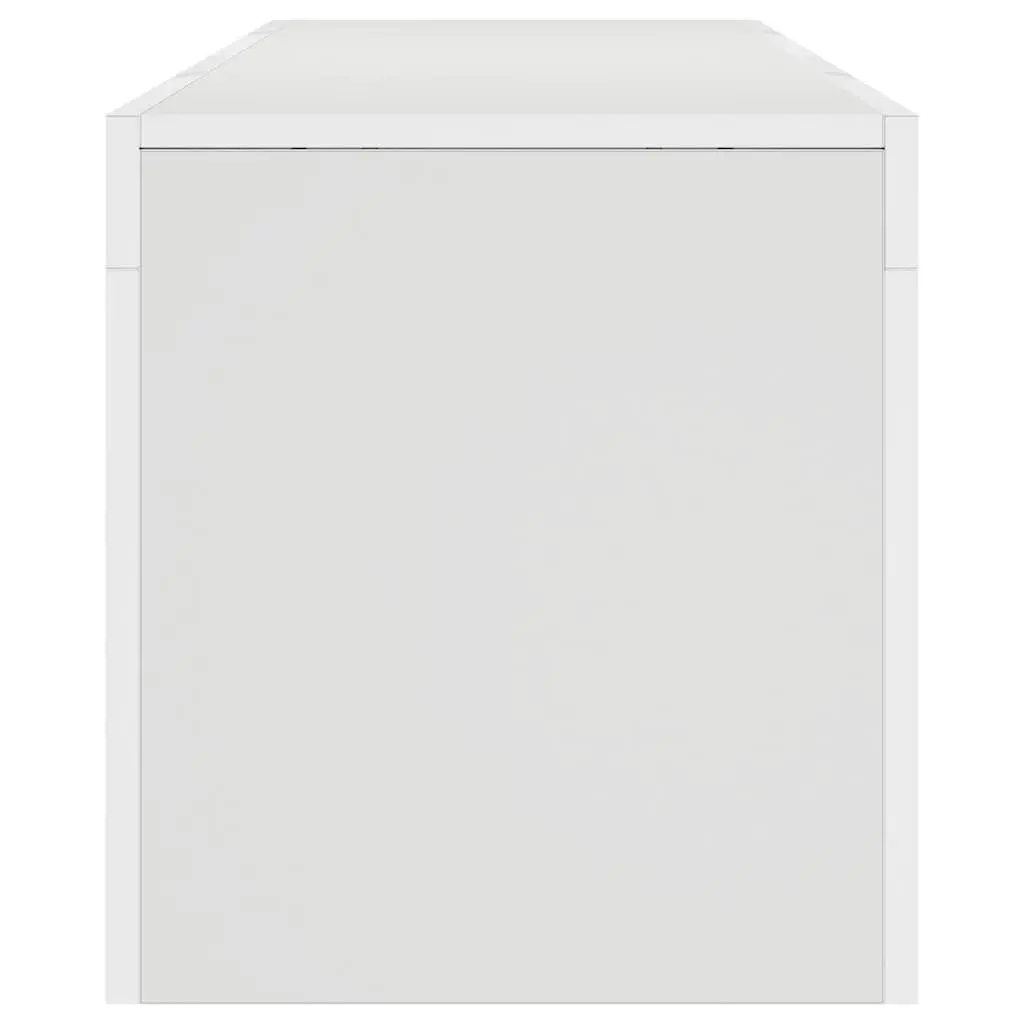 TV Cabinet Engineered Wood 140cm White with RGB LED Lights