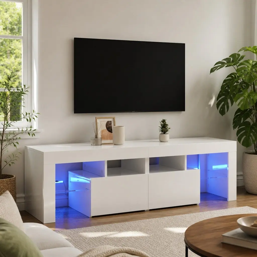 TV Cabinet with RGB LED Lighting