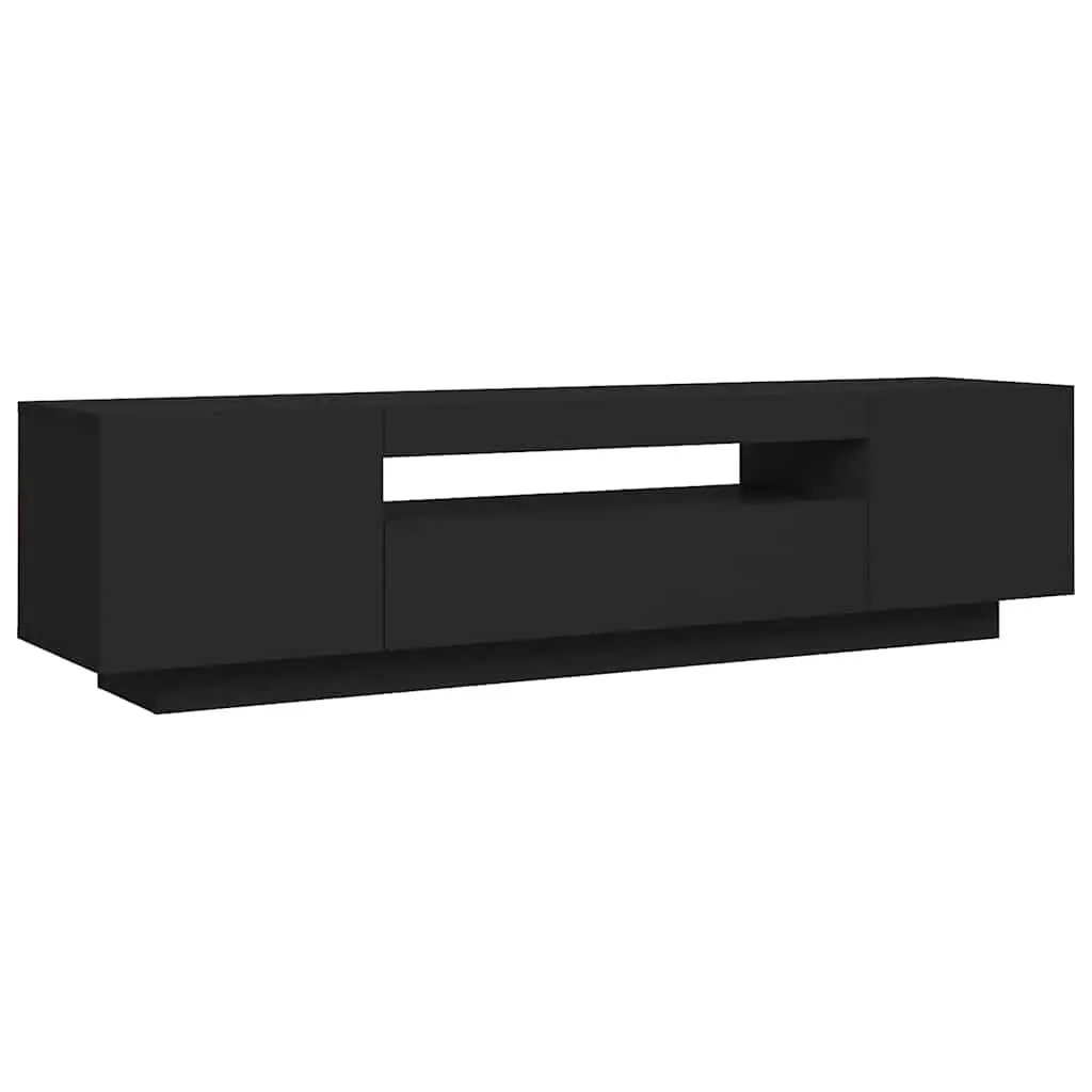 Black TV Cabinet with RGB LED Lighting