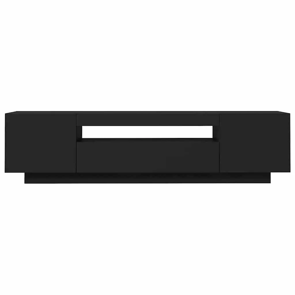 Black TV Cabinet with RGB LED Lighting