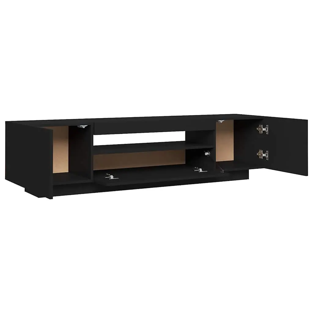 Black TV Cabinet with RGB LED Lighting
