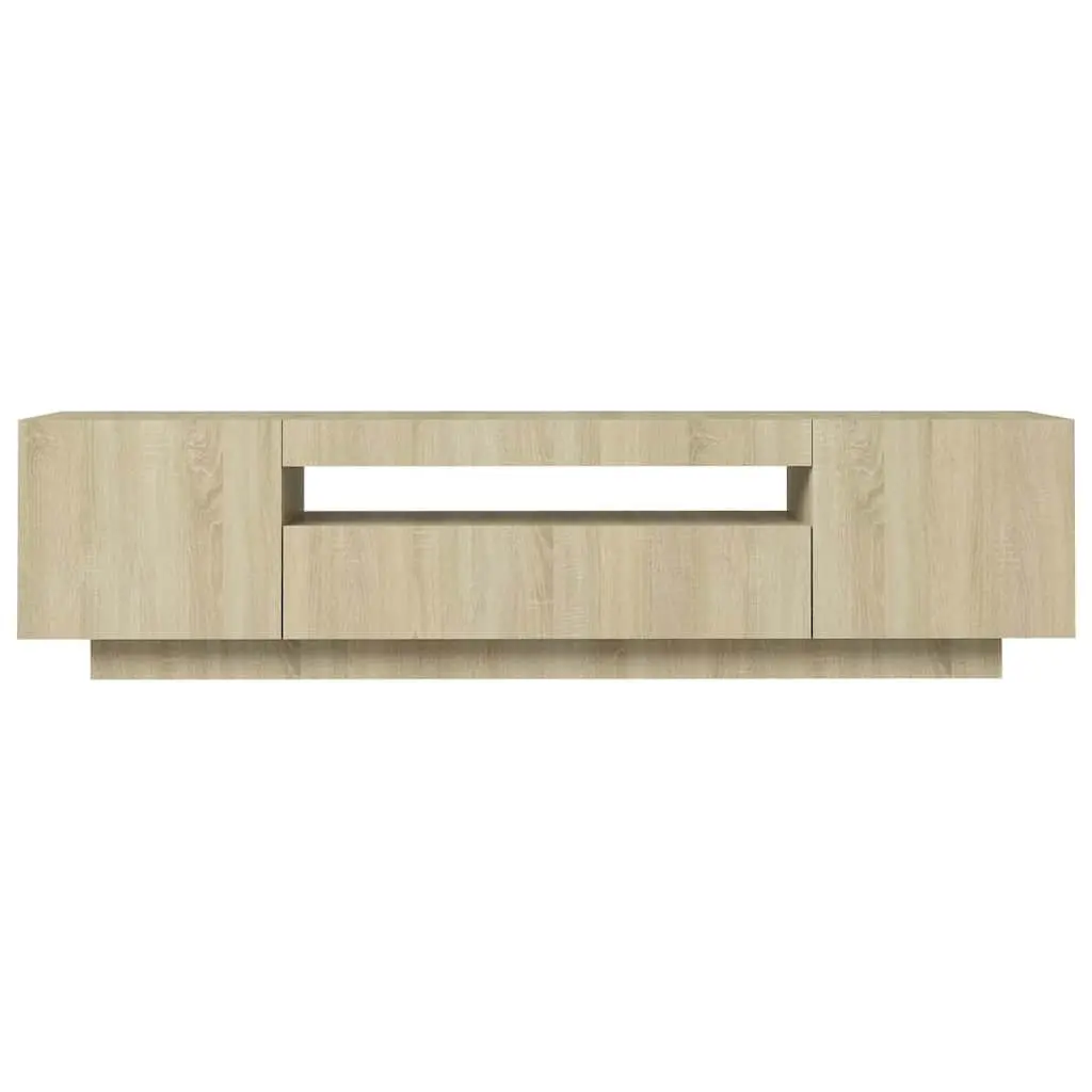 Brown TV Cabinet with RGB LED Lighting