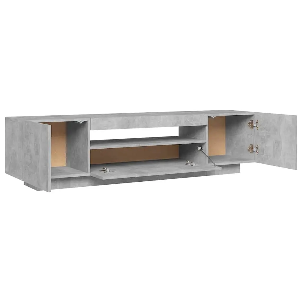 TV Cabinet Grey with RGB LED Lights Media Storage Unit Modern Design Stand